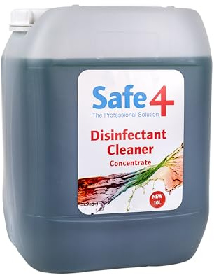 Safe4 Professional Disinfectant Concentrate - Enhanced Formulation,UK Manufactured,for Effective Virus & Bacteria Protection in Professional & Animal Care Settings (10L, Apple)