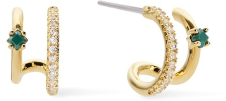 Ana Luisa Toda Gold & Silver Double Hoop Earrings 14K Gold Plated & Silver Rhodium Plated Double Hoop Earrings Hypoallergenic Water Resistant Tarnish Resistant Valentine's Day Gifts for Her, Small
