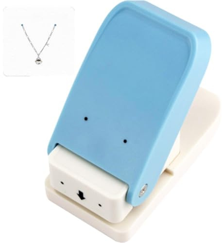 Lpitoy Earring Card Punch, 2 Hole Punch, DIY Jewelry Holder, Card Paper Crafting, Scrapbooking, ABS+Stainless Steel Handle, Metallic Style1