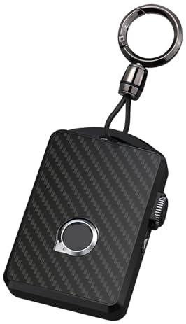 Sucxyor Kompatibel mit Volvo Schlüsselhülle XC90 XC60 XC40 S90 V90 S60 V60 2017-2022 Autoschlüssel Hülle für Volvo Schlüssel Cover Schutzhülle mit Schlüsselanhänger (Kohlefasermuster)