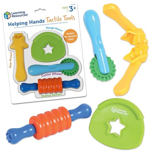 Learning Resources Helping Hands Taktile Werkzeuge, Feinmotorik-Spielzeug ab 3 Jahren, Kreative Sensorik-Werkzeuge