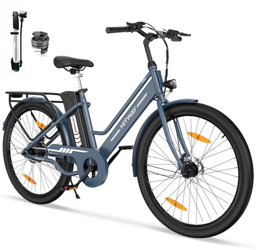 HITWAY E Bike 26 Zoll E-CityBike mit 36V10,4Ah Akku Pedelec für Damen 40-80km Reichweite 250W Motor StVZO-Zulassung E-Bike Tiefeinstieg