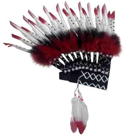 Harilla American Chief Indian Native Hat Hair Band Feather Kopfschmuck für das Partyfestival, Kunstpelz
