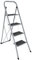 Home Vida 4 Step Ladder - Heavy Duty Steel Folding Ladder with Slip-Resistant and Wide Steps, Folding Mechanism, 150kg Max Load, Home/Kitchen/DIY/Garden Use, Grey