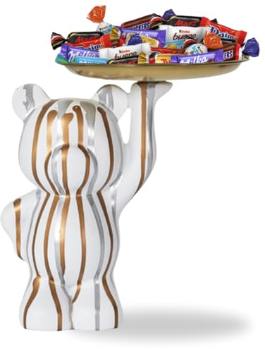 KINDER, MILKA, CÉLÉBRATIONS - Vide-Poche Ourson Blanc et 20 Chocolats | Vide Poche Blanc Garni d'un Assortiment de 20 Chocolats Milka, Kinder et Célébrations - Pour une Fête, un Anniversaire