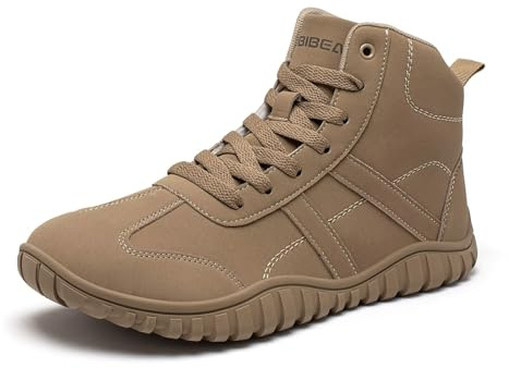 HOBIBEAR Unisex Wide Barefoot Boots for Mens Womens Hiking Outdoor Walking Shoes(Brown,UK 10)