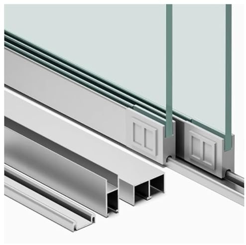 XYUERU Vitrine de 5 mm en Forme de Montagne, Double Rail Coulissant | Porte coulissante en Verre, Trois Parties Rail Coulissant for armoires et bibliothèques(200cm)