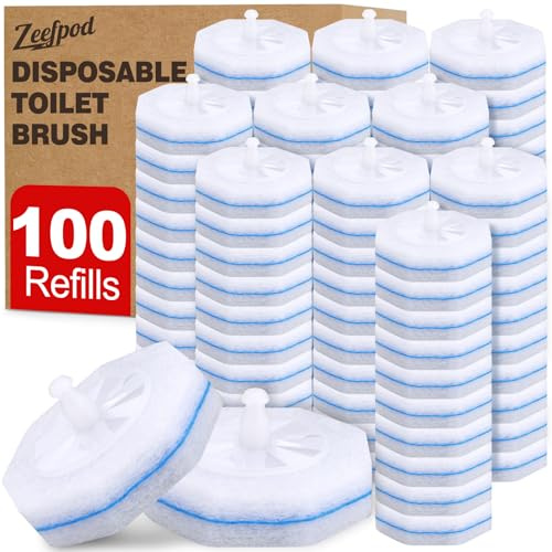 100 Stück Toilettenstab-Nachfüllpackungen, WC-Schüssel-Reiniger, kompatibel mit den meisten WC-Bürsten, kein Auseinanderfallen, frischer Duft, 4 x Reinigungskraft, Badezimmer-Reinigung.