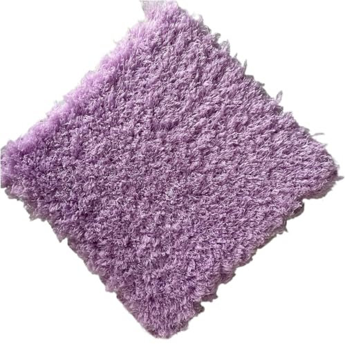 Interlocking floor mats,50 Pieces Plush Foam Floor Mat Square Interlocking Carpet Tiles Climbing Area Rugs For Home Playroom Decor Play 12 X Inch (Purple)