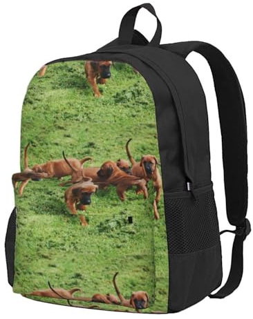 BYwenhopnbs Rhodesian Ridgebacks Hunde Welpen Haustiere FamilieSchulrucksack Reisetasche für Männer Frauen College-Rucksack mit 15 Laptopfächern