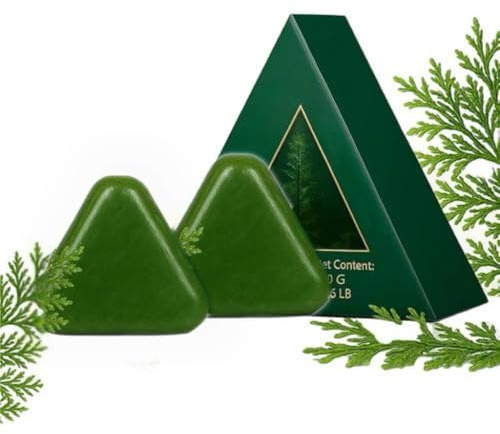 Nature Triangle Shampoo Riegel, 2 Stück Natürliches Usman Gras Shampoo Riegel, Tiefenreinigende Usman Gras Shampoos Seife Mit Ginseng, Nature Triangle Haarwuchs Shampoos Seife, Für Alle Haartypen