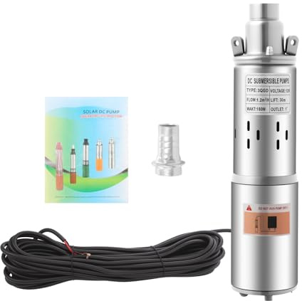 Pompe Submersible, Pompe à Eau, Pompe Submersible pour Puits Profonds, Puits Immergee pour La Maison/Industriel/Agriculture et Jardin 3000 tr/min, 7.8 * 38.5cm