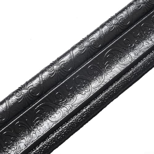 3D-geprägter Schaumstoff-Wandaufkleber, Randrand mit Sockelleisten-Design, flexibles PVC-Material für Wände, Türen, Schränke, entfernbar ohne (schwarz)