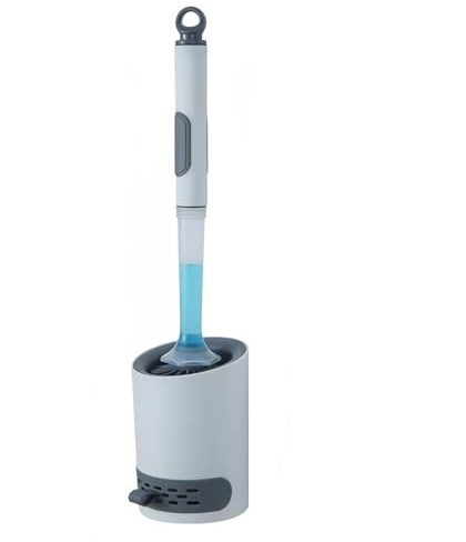 Escobillas de Baño Rellenable con Detergente,Incluye Soporte Fijo y de Pared,Cepillo de Limpieza de Inodoro sin ángulos Muertos, Escobilla WC de Silicona Flexible