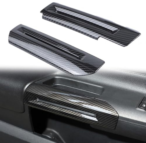 Kohlefaser-Innen-Tür-Armlehnengriff-Abdeckungs-Set für Ford Mustang ab 2015, ABS-Material, Auto-Innentürgriff für Ring-Dekor, 2 Stück
