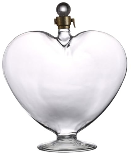 Carafe à whisky 500 ml en forme de cœur en verre borosilicate avec bouchon transparent pour la Saint-Valentin, fête, banquet, mariage