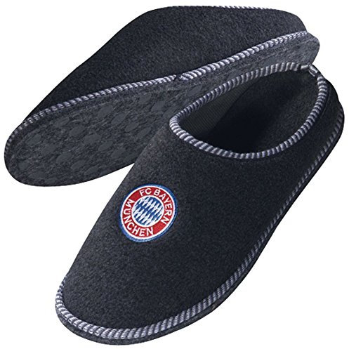 FC Bayern München Filz-Pantoffeln Gr:-46 EU, Farbe:-Dunkelgrau