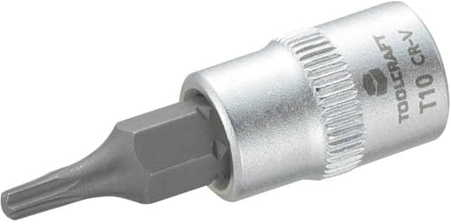 TOOLCRAFT T10 816080 T-Profil Steckschluessel-Bit-Einsatz T 10 1/4 (6.3 mm), 3 Stück
