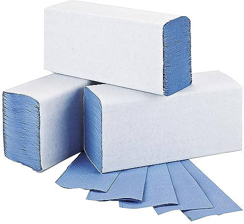2Work 1-Ply M-Fold Hand Towel Blue (Pack of 3000)
