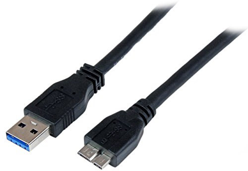 StarTech.com USB3CAUB1M - Cable USB 3.0 Super Speed Micro USB B Macho a USB A Macho Adaptador, Negro