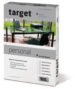 Target Personal Kopierpapier 160g/m² DIN-A4 250 Blatt Druckerpapier weiß