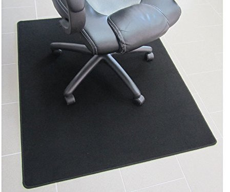 Bürostuhlunterlage, Bodenschutzmatte, Büromatte extrem hochwertig! Velour schwarz. 100x120cm