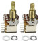 FLEOR 2PCS B500K Push Push Bounce Switch Potentiometer Linear Taper Pot Long Split Copper Shaft for Electric Guitar Bass Volume/Tone Controls