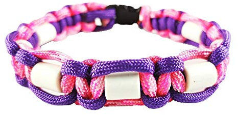 EM-Keramik Halsband für Hunde, mit Name möglich, verschiedene Größen wählbar, original EM-X-Keramik-Pipes, pink/lila