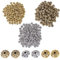 130g 3 Farben Zwischenperlen Metall Metallperlen Perlenkappen Perlen für Armbänder zum Basteln Bastelperlen Set mit Loch zum Auffädeln Schmuckzubehör (Stil F)