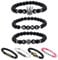 Personalisierte Pärchen Namensarmbänder | Partnerarmband couple Edelsteine Onyx, Howlite Cherry quartz 6mm | Perlenarmband | individueller Schmuck A-Z Freundschaftsarmband Buchstaben Armband BL10