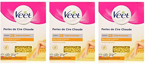 VEET Lot de 3 Perles de Cire Chaude Sachet de 230 g