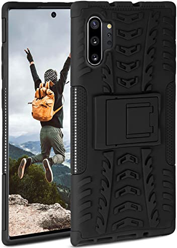ONEFLOW Tank Case für Samsung Note 10 Plus (4G/5G) Hülle Outdoor, stabile Panzerhülle mit Kamera und Display Schutz, sichere Handyhülle, TPU Handy Schutzhülle mit Ständer, Schwarz
