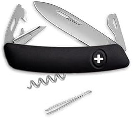 SWIZA D03 Noir Matte Couteau Suisse Adulte Unisexe, 75mm