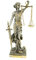 Kremers Schatzkiste Alabaster Justitia Göttin Figur 17 cm Skulptur Themis BGB Recht Gerechtigkeit Silber