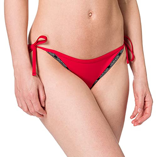 Calvin Klein Damen String Side Tie Bikini-Unterteile, Rustic Red, S