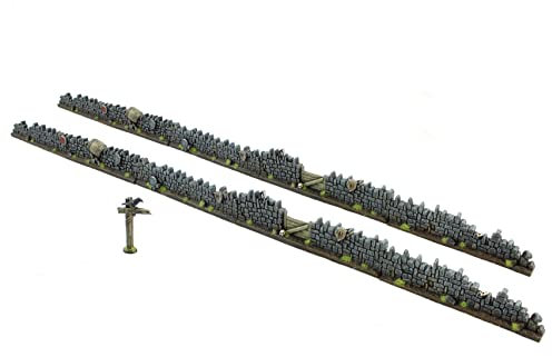 War World Gaming Detaillierte Fantasie-Mauern (Set von 10) - 25mm - 32mm Tabletop Spiele Gelände Modellbau Terrain Geländebau Wand Landschaftsbau Modell Diorama Miniatur Zubehör