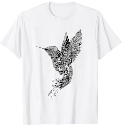 Süßer Mandala Kolibri Vogel Tshirt Damen Frau Herren Shirt T-Shirt