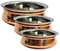 OSNICA Premium Hammered Copper & Stainlees Steel Serving Karahi Vegetable Dinner Bowl with Solid Brass Handle for for Cereal, Soup, Tureens 4 Pcs Set (13cm, 15cm, 18cm,20cm) (Handi)