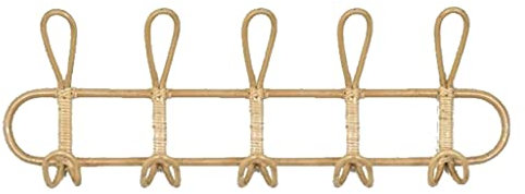 zhangaoyo Porte-manteau mural en rotin avec 3 crochets ou 5 crochets