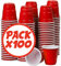 100er Pack Offiziellen Red Shot Cups | Amerikanische 4cl Shots rot | Beer Pong | Premium Shooter | Becher Plastik | Spülmaschinenfest | OriginalCup®