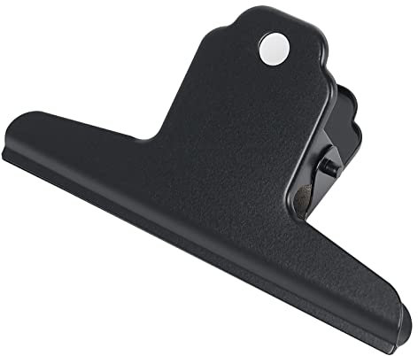 GUOKOFF 100mm Bulldog Clip Raccoglitore, 12 Pezzi Metal Bulldog Clip, 4 Pollici Bulldog Binder Clip Bulldog Clip Grandi, Nero Metallo Clip di Bulldog per Ufficio Scuola