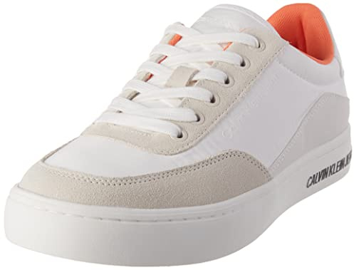 Calvin Klein Jeans Herren Cupsole Sneaker Classic Su Softny Schuhe, Weiß (Creamy White/White/Firecracker), 43