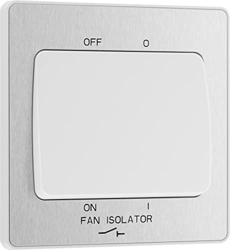 BG Electrical Evolve Fan Isolator Switch, Triple Pole, Wide Rocker