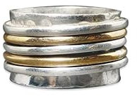 Spinner Band Ring 925 Silber Handgefertigter Designer Fidget Ring für Damen (49 (15.6))