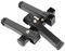 HAOMEO Pieds pour Sommier à Lattes Universel, Pied de Lit sans Perçage | Hauteur: 15 cm(+2cm) Reglable | Design: Carré Noir | Matériel: Metalique | pour Les Cadres de 3 x 3 cm | Lot de 4