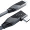 KabelDirekt – Angled USB-C Cable All-purpose, USB 3.2 Gen 2x2 – 2m (transfers data/4K video at 20Gbps, PD3.1 for 240W charging, functions as data cable/charging cable/monitor cable, black)