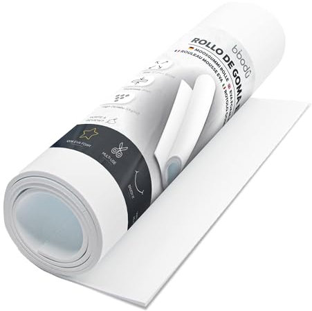BIBODU Roll Eva Foam 2mm Weiß Farbe | Moosgummi 2mm Dicke | Größe 150cm x 32cm, Dichte 80 kg/m3 | Eva Foam Cosplay, DIY Bastelarbeiten | Eva Schaumstoff Geeignet Jungen und Mädchen