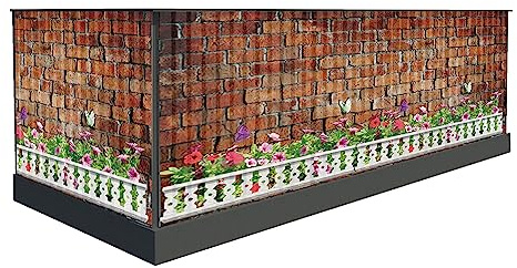 Sichtschutz für den Balkon 100cm hoch oder andere Windschutz balkonsichtschutz Balkonumrandung sichtschutz Sichtschutznmatte Terrassenüberdachung (500 x 100 cm, Muster 22)
