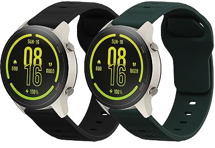 kwmobile 2X Sportarmband kompatibel mit Xiaomi Mi Watch Color Sport / S1 Active Armband - Fitnesstracker Band Set aus TPU Silikon