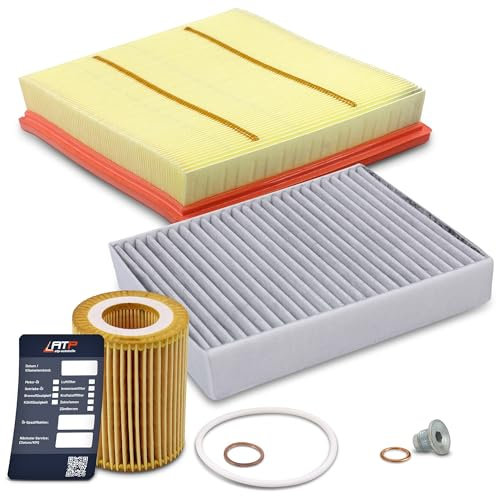 BESTPRICE Inspektionspaket Filterset mit 1x Ölfilter; 1x Innenraumfilter (Aktivkohle); 1x Luftfilter; 1x Ölablassschraube; Kompatibel mit BMW 3er (F30, F80), 1er (F20), 3er Touring (F31), 1er (F21)